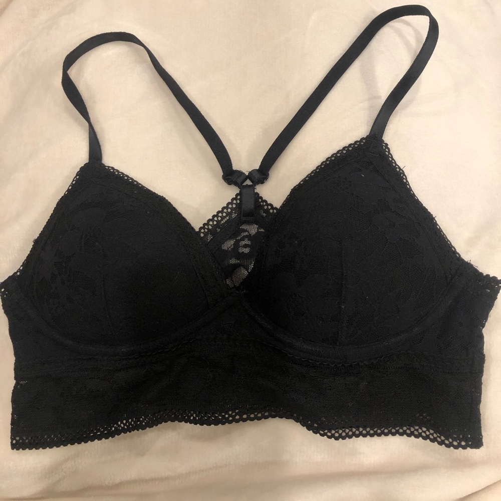 Victoria Secret Padded Black Lace Bralette, Size S